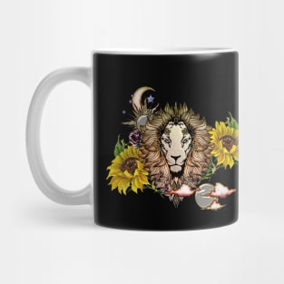 Awesome lion with flowers Mug